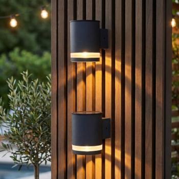 Helio LED fali lámpa, 2 darabos szett, sötét szürke, szélesség: 10 cm kép