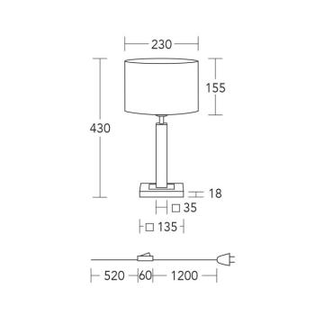 HerzBlut asztali lámpa Titos, fa, fehér, 43 cm magas, E27, 43 cm-es, E27 kép