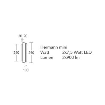 HerzBlut LED fali világítás Hermann mini, olajozott tölgy, dimmelhető kép