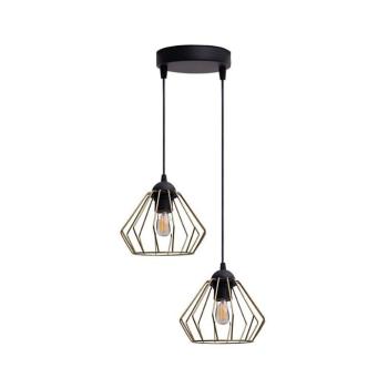 HEXE Csillár zsinóron CEED GOLD 2xE27/60W/230V átm. 28 cm fekete/arany 0725 kép