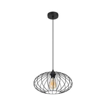HEXE Csillár zsinóron CORRINI 1xE27/60W/230V átm. 34 cm fekete/átlátszó 0209 kép