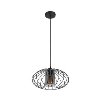 HEXE Csillár zsinóron CORRINI 1xE27/60W/230V átm. 34 cm fekete/szürke 0211 kép