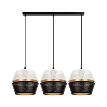 HEXE Csillár zsinóron PARIS 3xE27/60W/230V fehér/fekete/arany 0084 kép