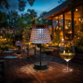 Hibás ! Szolár asztali lámpa – rózsaszín – hidegfehér LED – műanyag – 26 x 12 cm kép