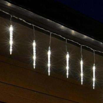 HOME KJL288 jégcsap fényfüzér, 3,5m hosszú, 288db hidegfehér SMD LED, 8db jégcsap/36db LED, hálózati adapter, kül- és beltéri kivitel kép