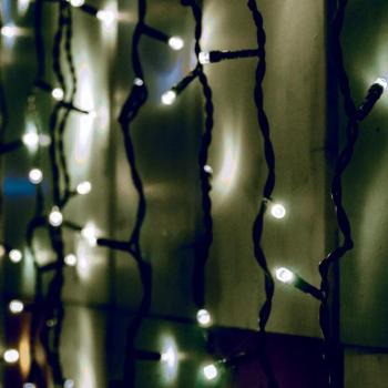 Home KSF 204/WH LED-es fényfüggöny, 2×2 m / 204 db hidegfehér LED, állófényű, fekete vezeték, sorolható, kül- és beltéri kivitel kép
