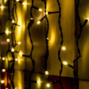Home KSF 204/WW LED-es fényfüggöny, 2×2 m / 204 db melegfehér LED, állófényű, fekete vezeték, sorolható, kül- és beltéri kivitel kép