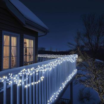 HOME KSIW100WH sorolható fényfüzér, 10 méter , 100db hidegfehér LED, fehér vezeték, kül- és beltéri kivitel kép