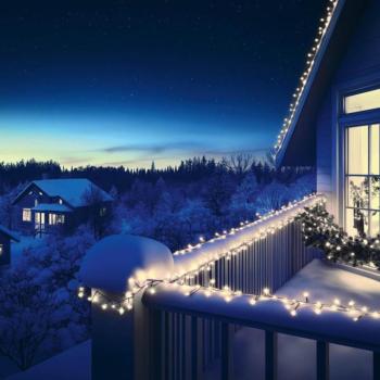 HOME KSIW200WH sorolható fényfüzér, 20 méter , 200db hidegfehér LED, fehér vezeték, kül- és beltéri kivitel kép