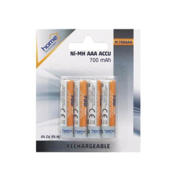 Home M 700AAA akkumulátor AAA, NiMH akkumulátor, mini ceruza, 1,2V 700 mAh kapacitás, 4 db/csomag kép