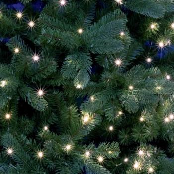 Home ML 250G/WH micro LED-es fényfüzérköteg, 250 db hidegfehér micro LED, 10 ágú, vékony, zöld színű vezeték, hálózati adapter, kül- és beltéri kivite