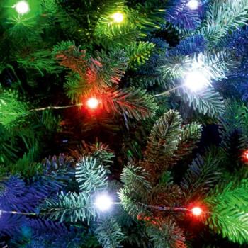 Home ML 30/M micro LED-es fényfüzér, 2,9 m / 30 db színes micro LED, állófényű, kapcsolható és időzíthető, átlátszó vezeték, elemes, beltéri kivitel kép