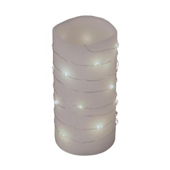 Home MLF 26/WH micro LED-es fényfüzér, 2 m / 20 db hidegfehér micro LED, állófényű, átlátszó vezeték, időzíthető, gombelemes, lapos elemtartó, beltéri kép