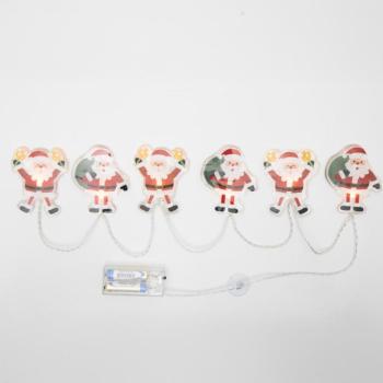 Home MLS6 LED-es mikulás fényfüzér, szilikon, 6db melegfehér LED, elemes tápellátás, beltéri kivitel kép