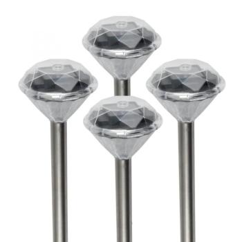 Home MX 802/4 napelemes kerti lámpa szett, 4 db, 1 db LED, fém és műanyag, automatikus, kristályszerű fej kép