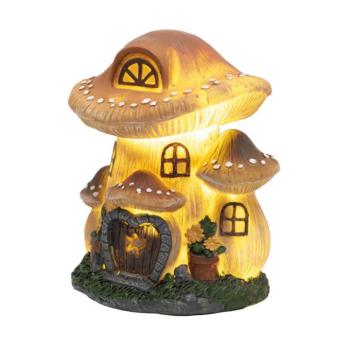 Home MX648 napelemes kerti lámpa, gombaház, 1 db melegfehér LED, 450 g, műgyanta, 300 mAh akkumulátor kép