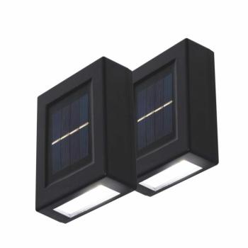 HOME MX658 napelemes falilámpa szett, 2db-os szett, 2db hidegfehér LED, cserélhető AA akkumulátor, fekete kép
