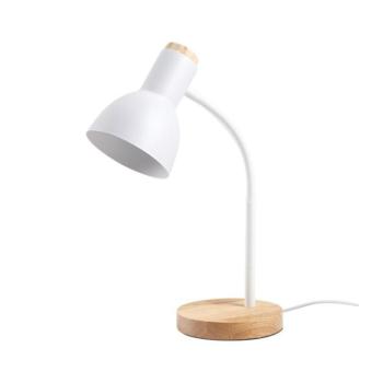 HOME&OFFICE asztali lámpa JOLLY E27 fehér fa talp izzó nélkül 5301630 VITO kép