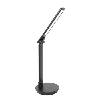 HOME&OFFICE LED asztali lámpa MEGATRON 5W 3CCT(3500K/5000K/6500K) 300lm fekete fokozatmentes vezeték nélküli telefontöltő-dim 5V-USB 5301700 VI kép