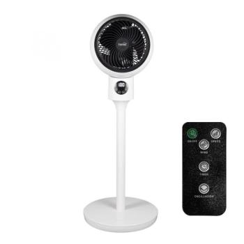 Home SFR 20 álló ventilátor, 50 W, 3 fokozat, 20 cm-es lapátátmérő, 70°-os oszcillálás, állítható fej, fehér LED kijelző, távirányító, fehér kép