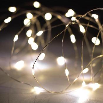 Home SML100WW micro LED fényfüzér, 5 méter, napelemes, kül- és beltéri kivitel, 100 db melegfehér micro LED kép