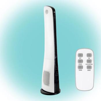 Home TWFR 110 oszlopventilátor, 45 W, 110 cm, 3 fokozat, 50°-os oszcillálás, távirányító, fehér kép