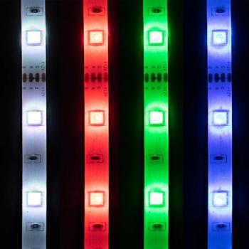 HOME Zenére villogó LED szalag, 5m, RGB, szett, 150LED színváltó kép