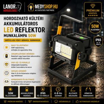 Hordozható kültéri akkumulátoros LED reflektor munkalámpa 50W kép