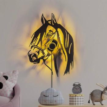 Horse fali világítás, fekete, fém, 57 x 41 cm, dugaszos kábel kép