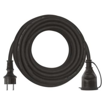 Hosszabbító 10 m, 1 aljzat, fekete, gumi-neoprén, 250 V, 1,5 mm2, 230V, IP44, EMOS, P01810 kép