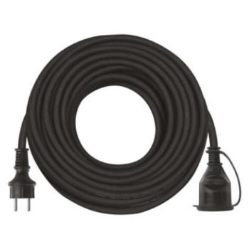 Hosszabbító 25 m, 1 aljzat, fekete, gumi-neoprén, 250 V, 2,5 mm2, 230V, IP44, EMOS, P01825R kép