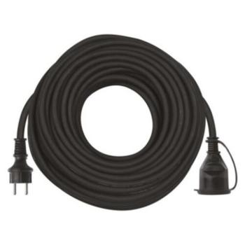Hosszabbító 30 m, 1 aljzat, fekete, gumi-neoprén, 250 V, 1,5 mm2, 230V, IP44, EMOS, P01830 kép