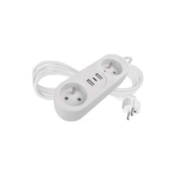 Hosszabbító kábel 2 hálózati aljzat + 2× USB-A + USB-C, 1,4 m P0211E kép