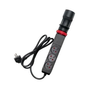 - Hosszabbító kábel asztalra rögzíthető bilinccsel, 3 aljzat, E típus + 2xUSB-A + 1xUSB-C, 1,5m, fekete 52001087 kép