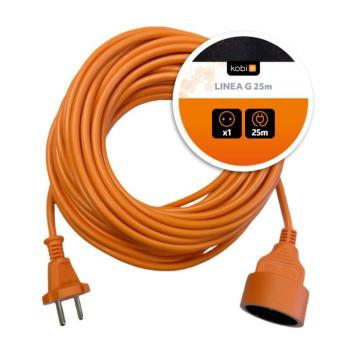 Hosszabbító kábel LINEA G 1 aljzat/25m/földelés nélkül/2x1mm narancssárga KOBI-004702 kép