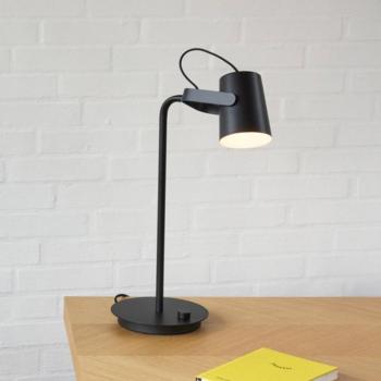 HÜBSCH Ardent asztali lámpa, fekete, vas, E14, magasság 54 cm kép