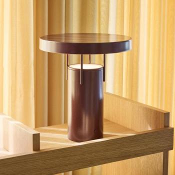 HÜBSCH LED tölthető asztali világítás BringMe, bordó metál, 28 cm kép