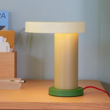 HÜBSCH Magic LED asztali lámpa, okkersárga/homok/zöld, vas kép