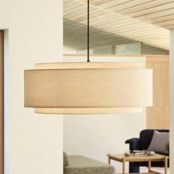Hübsch Sable lógó lámpa, homokszínű, Ø 60 cm, textil kép