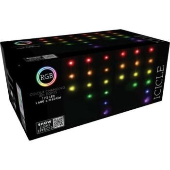 Icicle karácsonyi LED-lánc távirányítóval 172 LED, színes kép