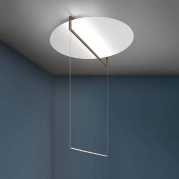 ICONE Duetto LED lógó lámpa 927 Ø90cm fehér/bronz kép