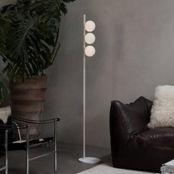 IDEAL LUX Binomio álló lámpa, fehér, magasság 160 cm, fém, 3 izzós kép