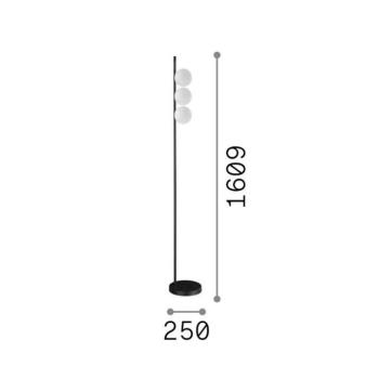 IDEAL LUX Binomio álló lámpa, sárgaréz, 160 cm, fém, 3 izzós kép