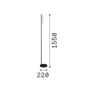 IDEAL LUX Binomio fehér LED álló lámpa, 155 cm, fém, 4 izzós kép