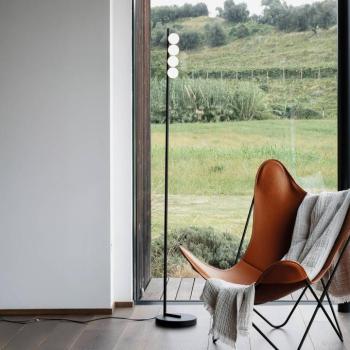 IDEAL LUX Binomio LED álló lámpa, fekete, 155 cm, fém, 4 izzós kép