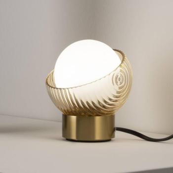 IDEAL LUX Bloom asztali lámpa, sárgaréz/borostyánszínű, magasság: 13 cm kép