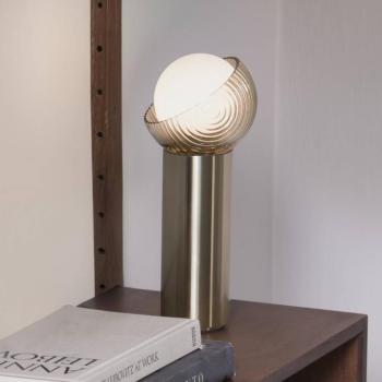 IDEAL LUX Bloom asztali lámpa, sárgaréz/borostyánszínű, magasság 27 cm kép