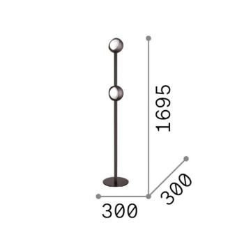 IDEAL LUX Bloom LED álló lámpa, magasság 170 cm, sárgaréz, 2 izzós kép