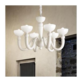 Ideal Lux - BON BON láncos csillár 8xE14/28W/230V átm. 95,5 cm fehér 094007 kép