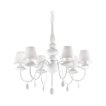 Ideal Lux - Csillár láncon BLANCHE 6xE14/40W/230V átm. 75 cm fehér 35581